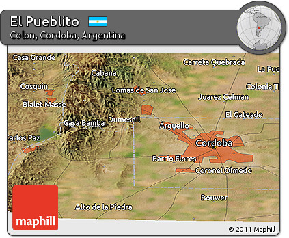 Satellite Panoramic Map of El Pueblito