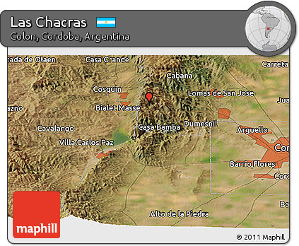Satellite Panoramic Map of Las Chacras