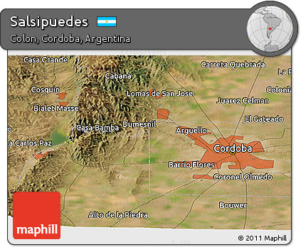 Satellite Panoramic Map of Salsipuedes