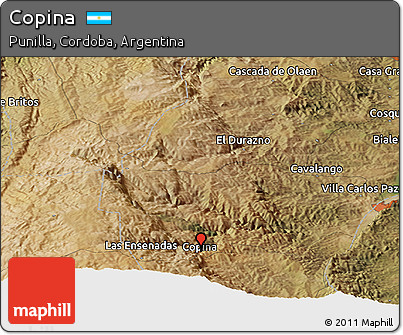 Satellite Panoramic Map of Copina