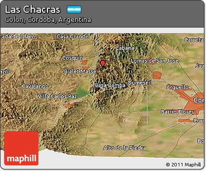 Satellite Panoramic Map of Las Chacras