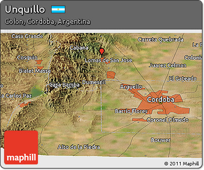 Satellite Panoramic Map of Unquillo