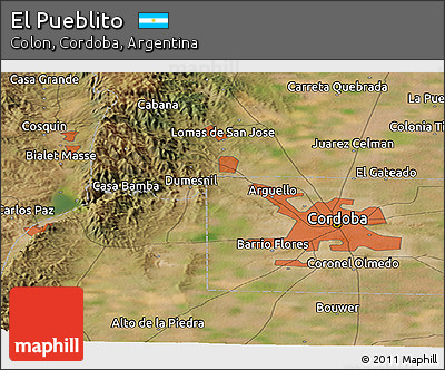 Satellite Panoramic Map of El Pueblito