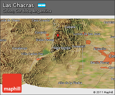 Satellite Panoramic Map of Las Chacras