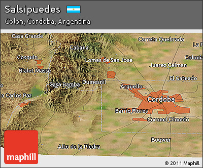 Satellite Panoramic Map of Salsipuedes