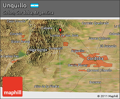 Satellite Panoramic Map of Unquillo