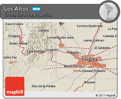 Shaded Relief Panoramic Map of Los Altos