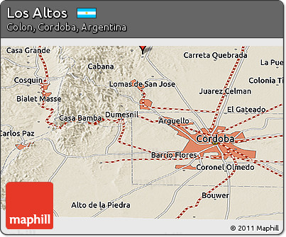 Shaded Relief Panoramic Map of Los Altos