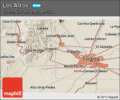 Shaded Relief Panoramic Map of Los Altos