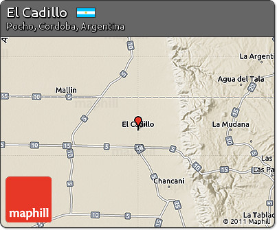 Shaded Relief Map of El Cadillo