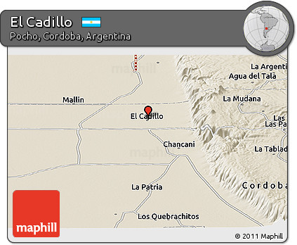 Shaded Relief Panoramic Map of El Cadillo