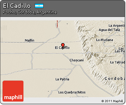 Shaded Relief Panoramic Map of El Cadillo