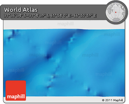 Physical 3D Map of the Area around 31° 20' 36" S, 66° 22' 30" E
