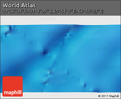 Physical 3D Map of the Area around 31° 20' 36" S, 66° 22' 30" E