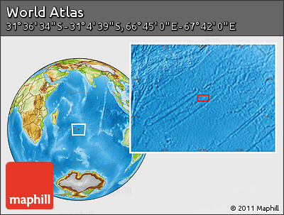 Physical Location Map of the Area around 31° 20' 36" S, 67° 13' 29" E