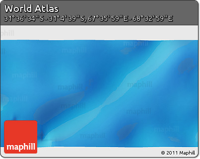 Physical 3D Map of the Area around 31° 20' 36" S, 68° 4' 29" E