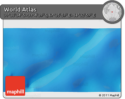 Shaded Relief 3D Map of the Area around 31° 20' 36" S, 68° 4' 29" E