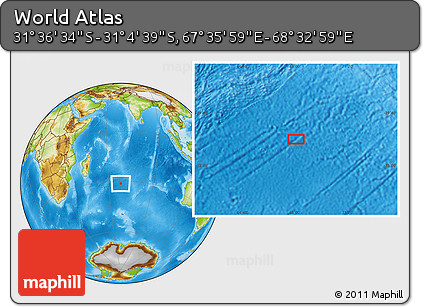 Physical Location Map of the Area around 31° 20' 36" S, 68° 4' 29" E