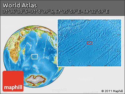Physical Location Map of the Area around 31° 20' 36" S, 68° 4' 29" E