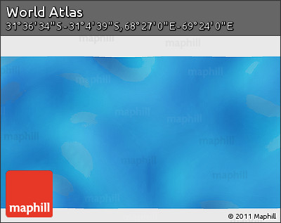 Physical 3D Map of the Area around 31° 20' 36" S, 68° 55' 30" E