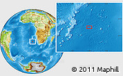 Physical Location Map of the area around 31° 20' 36" S, 6° 1' 30" E