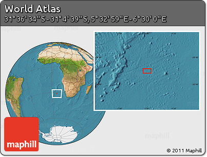 Satellite Location Map of the Area around 31° 20' 36" S, 6° 1' 30" E
