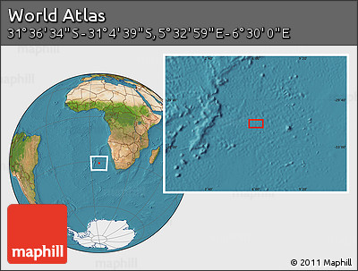 Satellite Location Map of the Area around 31° 20' 36" S, 6° 1' 30" E