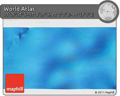 Shaded Relief 3D Map of the Area around 31° 20' 36" S, 71° 28' 29" E
