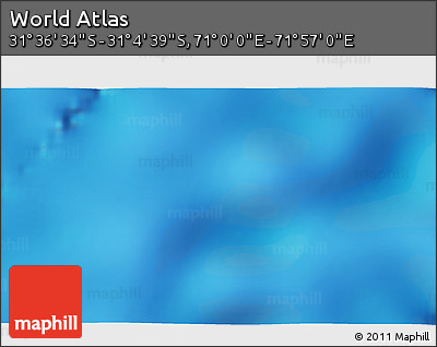 Shaded Relief 3D Map of the Area around 31° 20' 36" S, 71° 28' 29" E