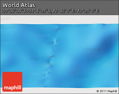 Physical 3D Map of the Area around 31° 20' 36" S, 73° 10' 30" E