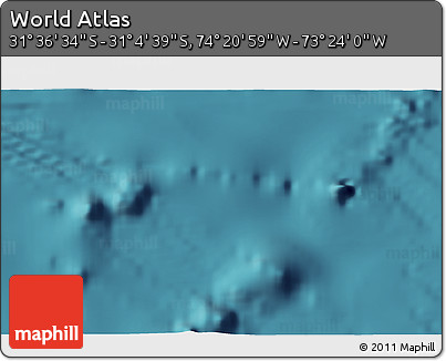 Satellite 3D Map of the Area around 31° 20' 36" S, 73° 52' 30" W