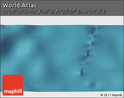 Satellite 3D Map of the Area around 31° 20' 36" S, 74° 1' 30" E