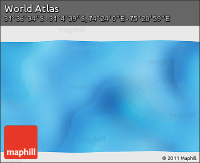 Physical 3D Map of the Area around 31° 20' 36" S, 74° 52' 30" E