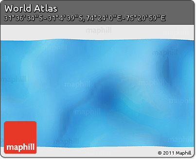 Physical 3D Map of the Area around 31° 20' 36" S, 74° 52' 30" E
