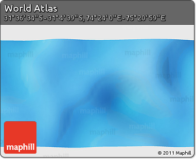 Shaded Relief 3D Map of the Area around 31° 20' 36" S, 74° 52' 30" E