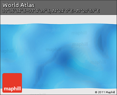 Shaded Relief 3D Map of the Area around 31° 20' 36" S, 74° 52' 30" E
