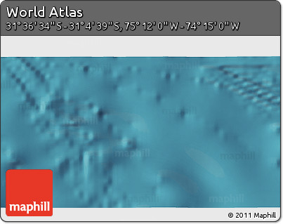 Satellite 3D Map of the Area around 31° 20' 36" S, 74° 43' 29" W
