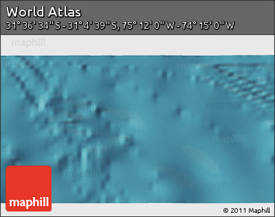 Satellite 3D Map of the Area around 31° 20' 36" S, 74° 43' 29" W