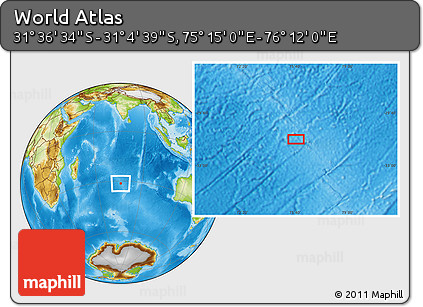 Physical Location Map of the Area around 31° 20' 36" S, 75° 43' 29" E