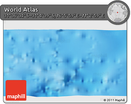Physical 3D Map of the Area around 31° 20' 36" S, 76° 34' 29" E