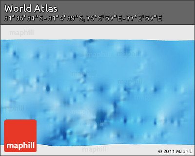 Physical 3D Map of the Area around 31° 20' 36" S, 76° 34' 29" E