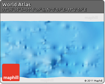 Physical 3D Map of the Area around 31° 20' 36" S, 76° 34' 29" E