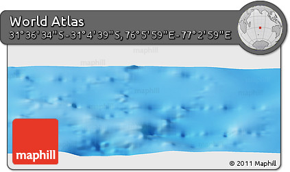Shaded Relief Panoramic Map of the Area around 31° 20' 36" S, 76° 34' 29" E