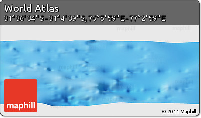 Shaded Relief Panoramic Map of the Area around 31° 20' 36" S, 76° 34' 29" E