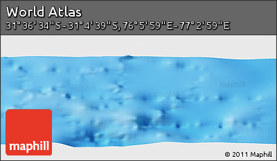 Shaded Relief Panoramic Map of the Area around 31° 20' 36" S, 76° 34' 29" E