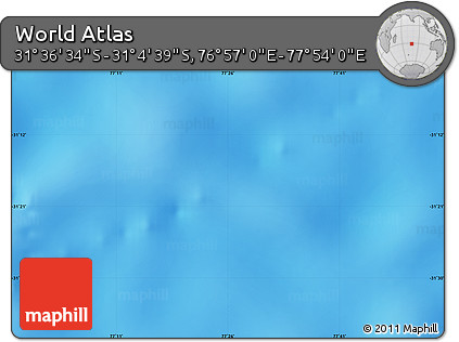 Physical Map of the Area around 31° 20' 36" S, 77° 25' 30" E