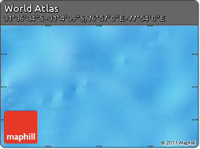 Physical Map of the Area around 31° 20' 36" S, 77° 25' 30" E