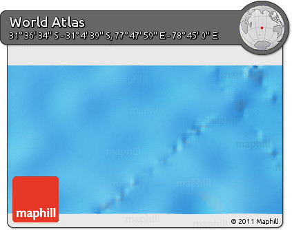 Shaded Relief 3D Map of the Area around 31° 20' 36" S, 78° 16' 30" E