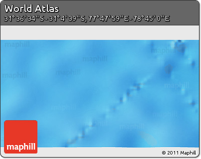 Shaded Relief 3D Map of the Area around 31° 20' 36" S, 78° 16' 30" E