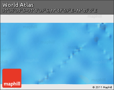 Shaded Relief 3D Map of the Area around 31° 20' 36" S, 78° 16' 30" E